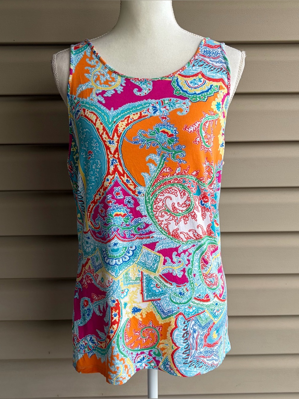 •Lauren Ralph Lauren• Colorful Paisley Sleeveless Top – Size XL